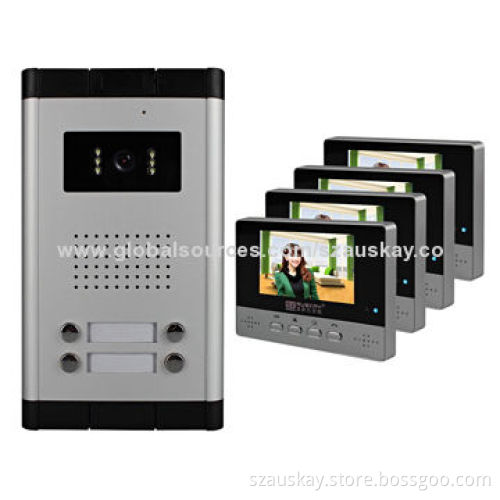 Video Intercom System with IR Night Vision, Outdoor Camera and 4.3-inch TFT Indoor Monitor